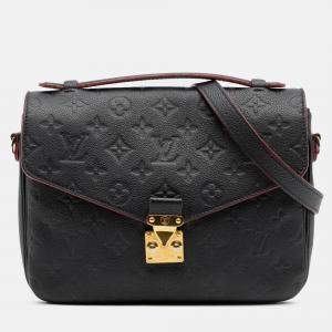Pre Owned Louis Vuitton Navy Blue Monogram Empreinte Pochette Metis