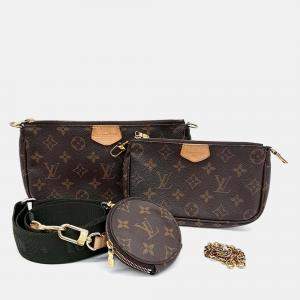 Pre Owned Louis Vuitton Brown Coated Canvas Louis Vuitton Multi Pochette Accessoires