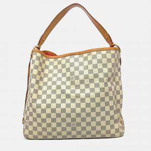Pre Owned Louis Vuitton White Coated Canvas Azure Delightful MM