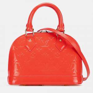 Pre Owned Louis Vuitton Orange Monogram Vernis Alma BB