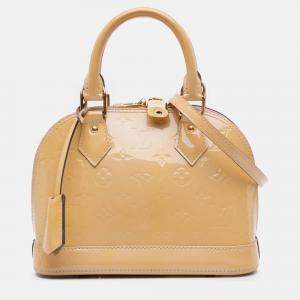 Pre Owned Louis Vuitton Brown Monogram Vernis Alma BB