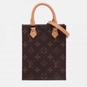 Pre Owned Louis Vuitton Brown Monogram Petit Sac Plat