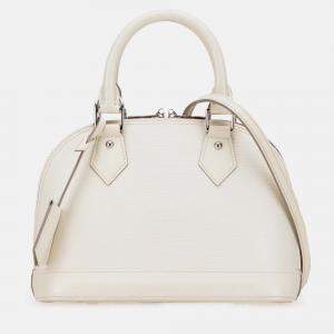 Pre Owned Louis Vuitton White Epi Alma BB Handbag