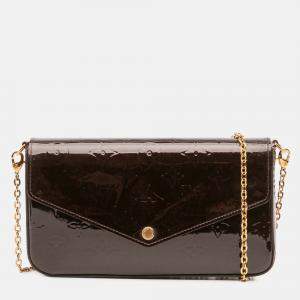 Pre Owned Louis Vuitton Purple Monogram Vernis Pochette Felicie