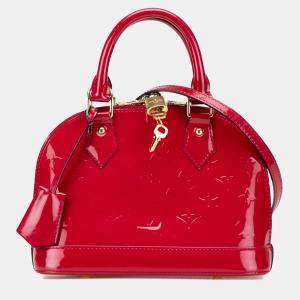 Pre Owned Louis Vuitton Red Monogram Vernis Alma BB