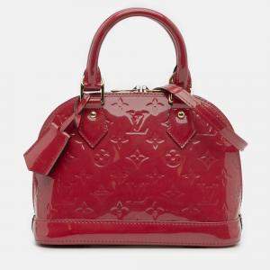 Pre Owned Louis Vuitton Red Monogram Vernis Alma BB