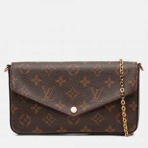 Pre Owned Louis Vuitton Brown Monogram Pochette Felicie