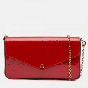 Pre Owned Louis Vuitton Red Monogram Vernis Pochette Felicie
