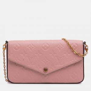 Pre Owned Louis Vuitton Pink Monogram Empreinte Pochette Felicie