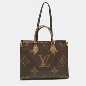 Pre Owned Louis Vuitton Monogram Giant Reverse Canvas Onthego MM Bag