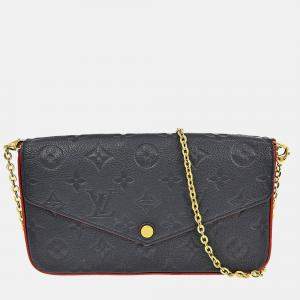 Pre Owned Louis Vuitton Navy Blue/Red Monogram Empreinte Pochette Felicie