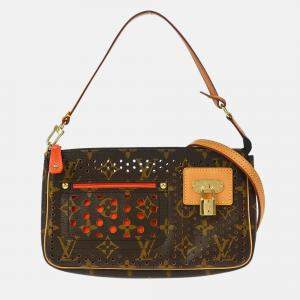 Pre Owned Louis Vuitton Brown/Orange Monogram Perfo Pochette Accessoires Handbag