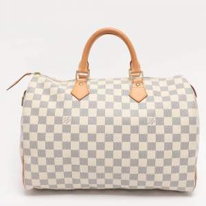 Pre Owned Louis Vuitton Damier Azur Canvas Speedy 35 Bag