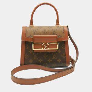 Pre Owned Louis Vuitton Dauphine Capitale Brown Monogram Reverse Handbag