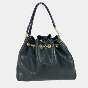 Pre Owned Louis Vuitton Black Monogram Empreinte LV Bundle Drawstring 2Way Hand Shoulder Bag