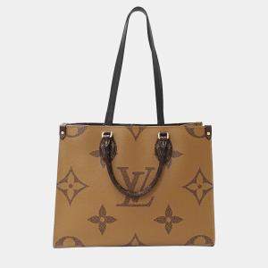 Pre Owned Louis Vuitton On The Go MM Giant Brown  Monogram Canvas  Tote Bag 