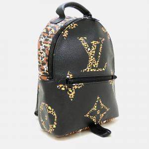 Pre Owned Louis Vuitton Monogram Jungle Palm Springs Pm Backpack Leopard Print Black And Brown