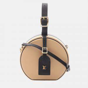 Pre Owned Louis Vuitton Petite Boite Chapeau Handbag Leather  Beige/Black