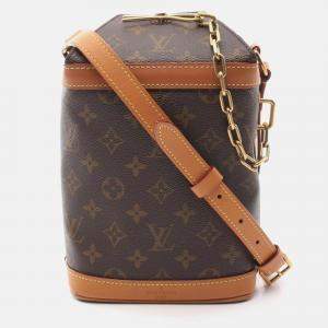 Pre Owned Louis Vuitton Milk Box Shoulder Bag Coated Canvas Leather Monogram Brown