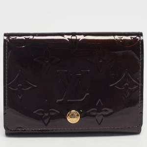 Pre Owned  Louis Vuitton Amarante Monogram Vernis Business Card Holder