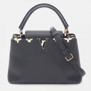 Pre Owned Louis Vuitton Capucine PM Black Taurillon Leather Shoulder Handbag