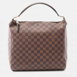 Pre Owned Louis Vuitton Port Perro Pm Shoulder Bag  Damier Canvas Ebene