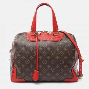 Pre Owned Louis Vuitton Retiro Pm 2Way Shoulder Handbag  Monogram Canvas Coquelicot