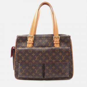 Pre Owned Louis Vuitton Multipli Cite Shoulder Handbag  Monogram Canvas Brown