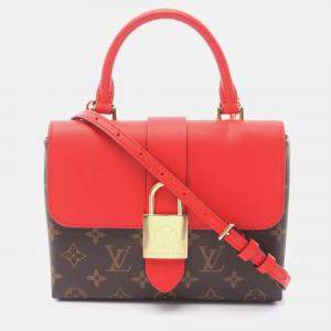Pre Owned Louis Vuitton Locky BB Red / Brown Monogram Canvas and Leather Shoulder Bag
