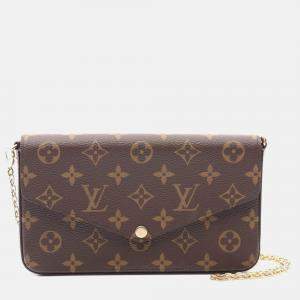 Pre Owned Louis Vuitton Pochette Felicie Chain Shoulder Bag  Monogram Fuschia