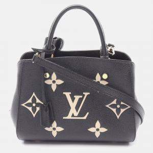 Pre Owned Louis Vuitton Montaigne BB Bicolor Shoulder Handbag  Monogram Leather Bk