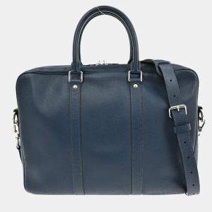 Pre Owned Louis Vuitton Blue Taiga Porte Document Voyage PM Handbag