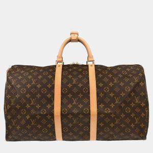 Pre Owned Louis Vuitton Monogram Keepall 55 Travel Duffle Handbag