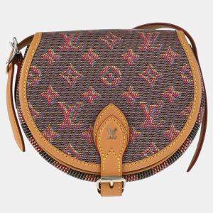 Pre Owned Louis Vuitton LV Pop Tambourin Brown Coated Canvas, Leather Shoulder Bag