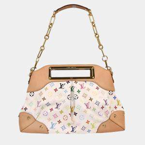 Pre Owned Louis Vuitton White Multicolor Judy GM 2way Handbag