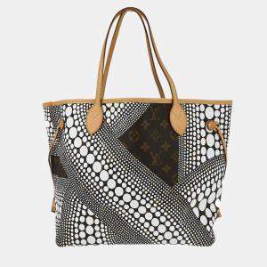 Pre Owned Louis Vuitton Brown/White Monogram Waves Neverfull MM Tote Bag