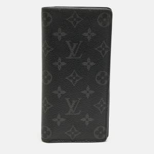 Pre Owned Louis Vuitton Graphite Monogram Canvas Brazza Wallet