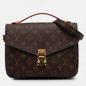 Pre Owned Louis Vuitton Brown Monogram Pochette Metis