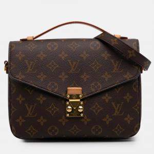 Pre Owned Louis Vuitton Brown Monogram Pochette Metis
