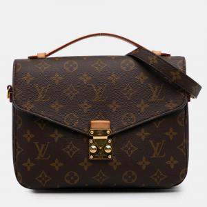 Pre Owned Louis Vuitton Brown Monogram Pochette Metis