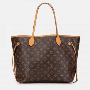 Pre Owned Louis Vuitton Brown Monogram Neverfull MM