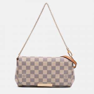 Pre Owned Louis Vuitton White Damier Azur Favorite PM