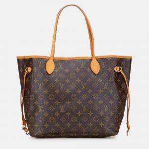 Pre Owned Louis Vuitton Brown Monogram Neverfull MM