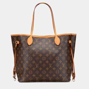 Pre Owned Louis Vuitton Brown Monogram Neverfull MM