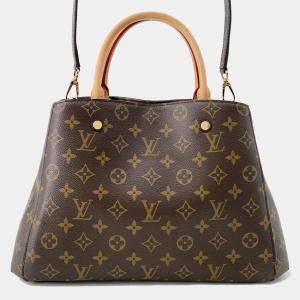 Pre Owned Louis Vuitton Montaigne Brown/Bordeaux Monogram Size Mm
