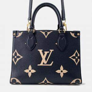 Pre Owned Louis Vuitton Onthego Noir/Beige Bicolor Monogram Empreinte Leather Size Pm