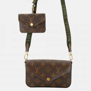 Pre Owned Louis Vuitton Multiie Pochette Green Monogram