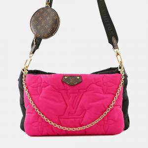 Pre Owned Louis Vuitton Maxi Multi-Pochette Accessoires Noir/Fuchsia Recycled Nylon Monogram