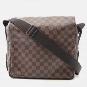 Pre Owned Louis Vuitton Naviglio Damier Ebene Canvas Leather Shoulder Bag