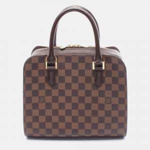 Pre Owned Louis Vuitton Triana Brown Damier Ebene Canvas Top Handle Bag